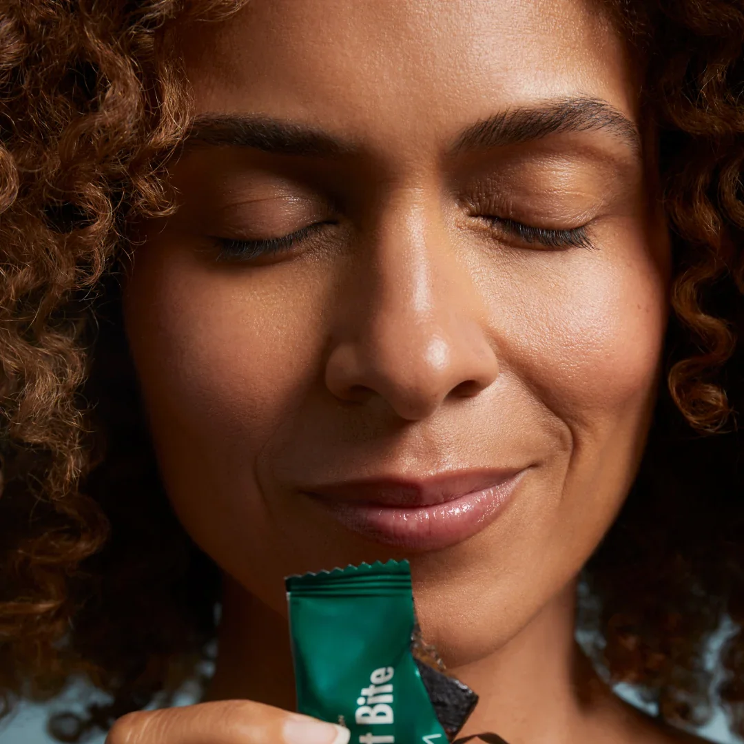 Person smelling a GEM Calm Bite